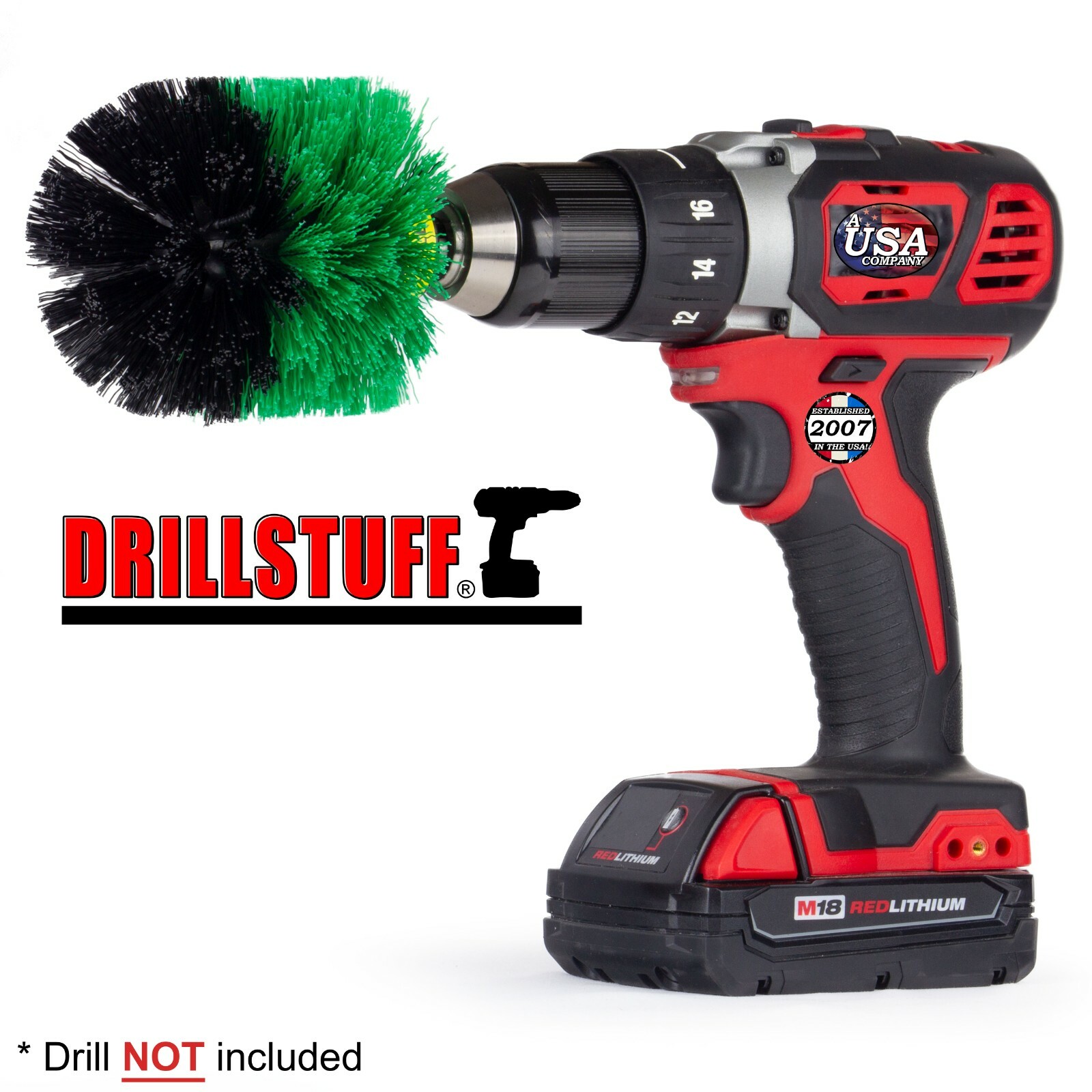 Drill Brush Kitchen Scrubber for Baked-on Food, Stove, Oven, Sink, Pots and Pans