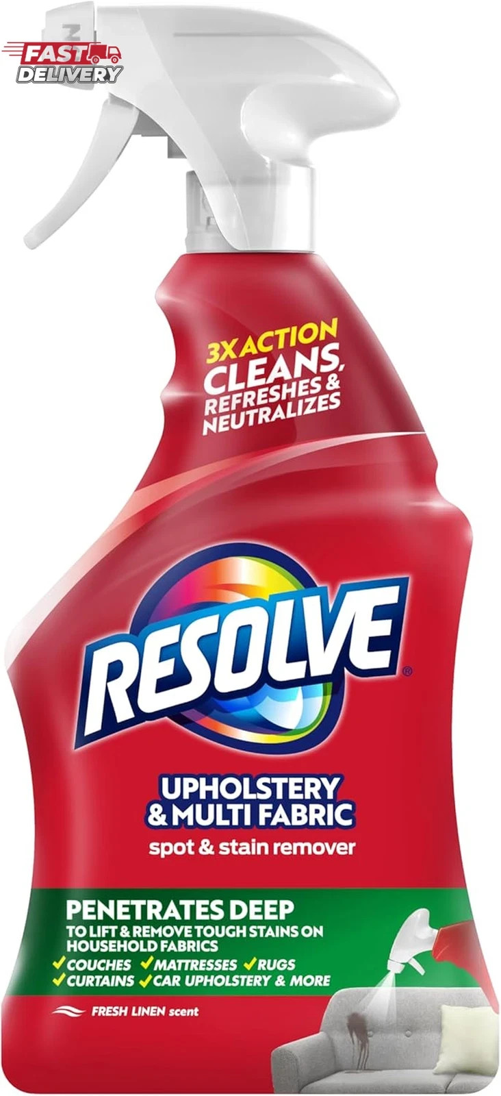 Resolve Carpet Cleaner, 22 Fl Oz Multi-Fabric Cleaner and Upholstery Stain Remov