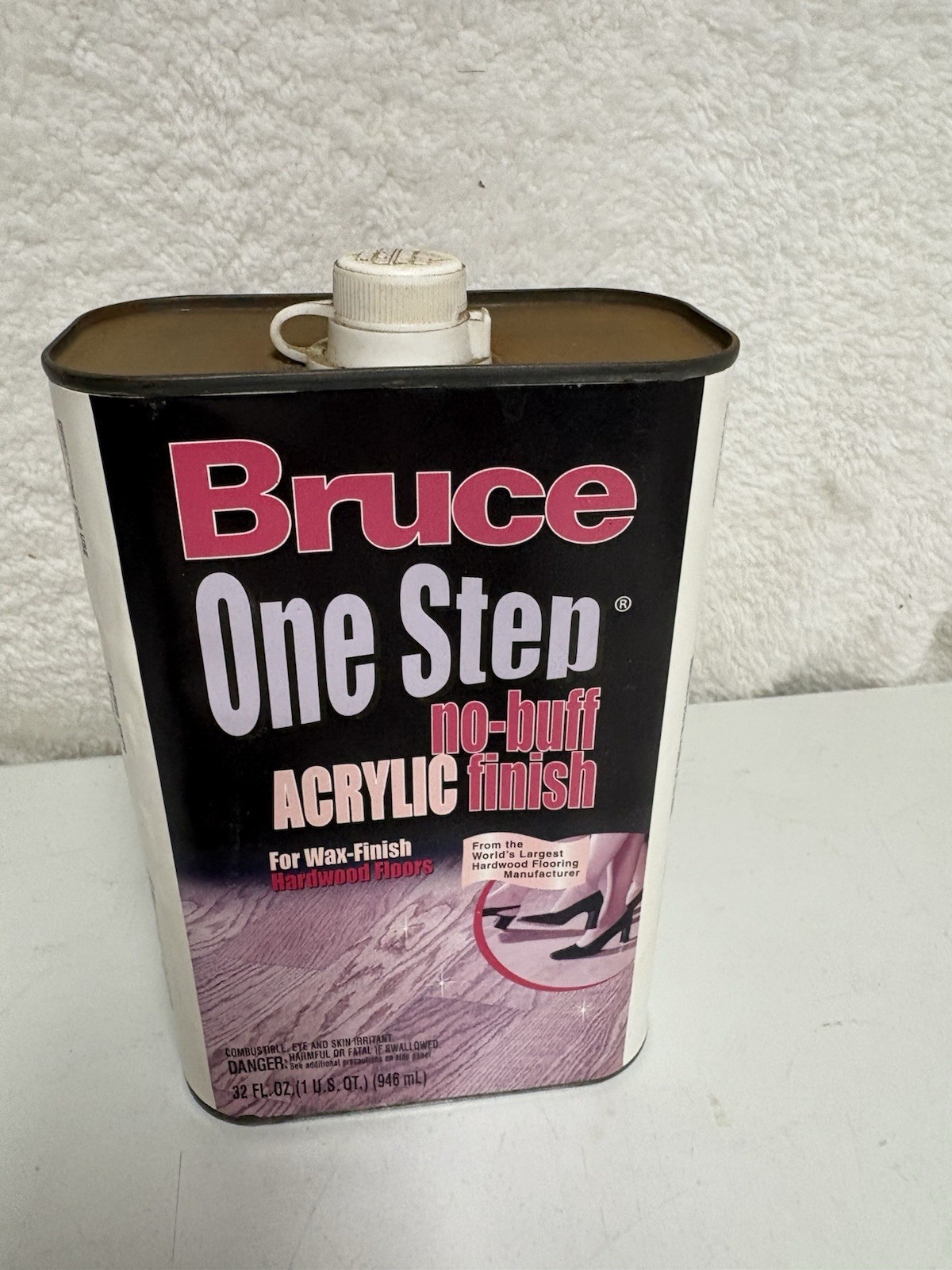 Bruce One Step No-buff Acrylic 32 Oz For Wax Finish Hardwood Floors HTF