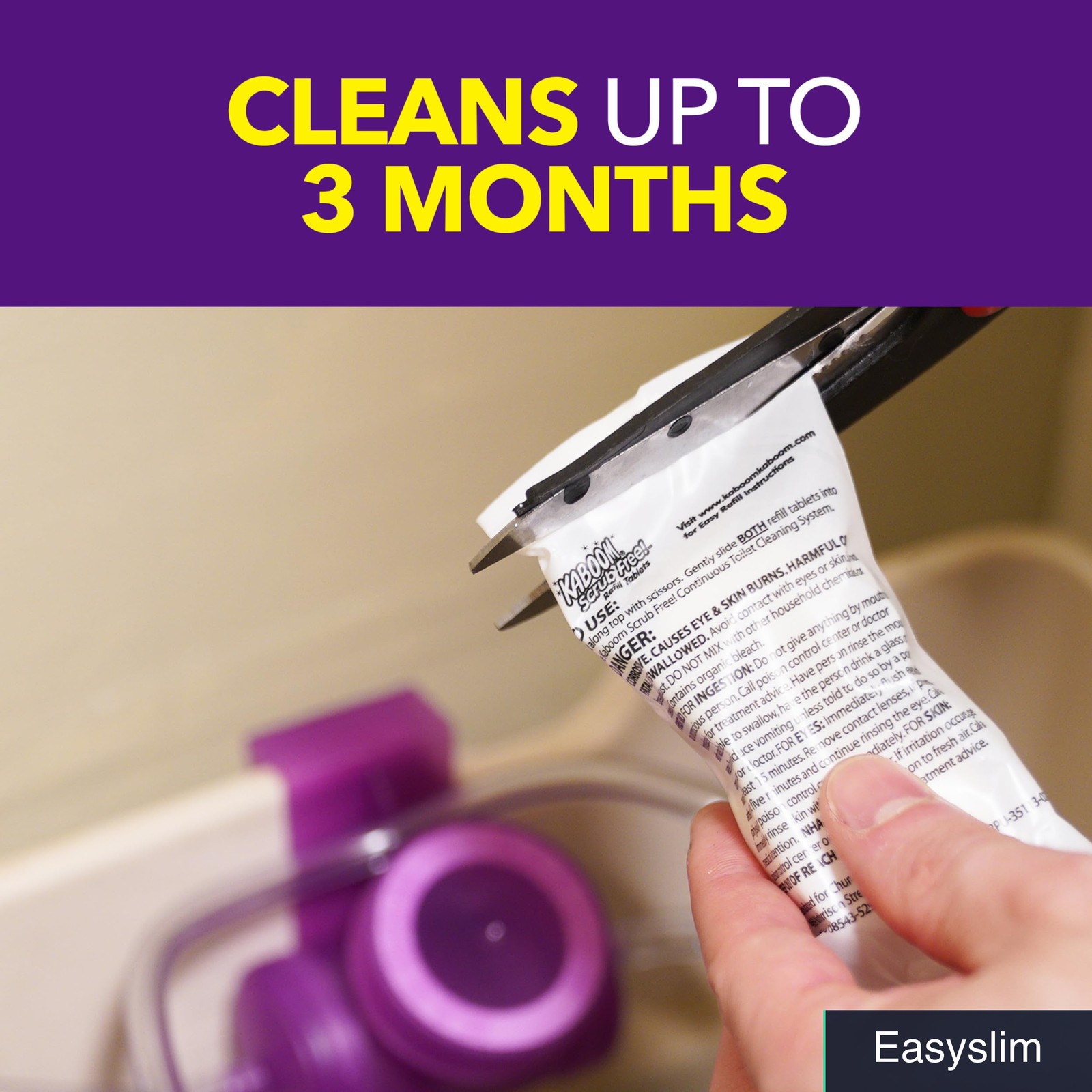 Kaboom Scrub Free Continuous Clean Toilet Bowl Cleaner Refill, 3-Pack
