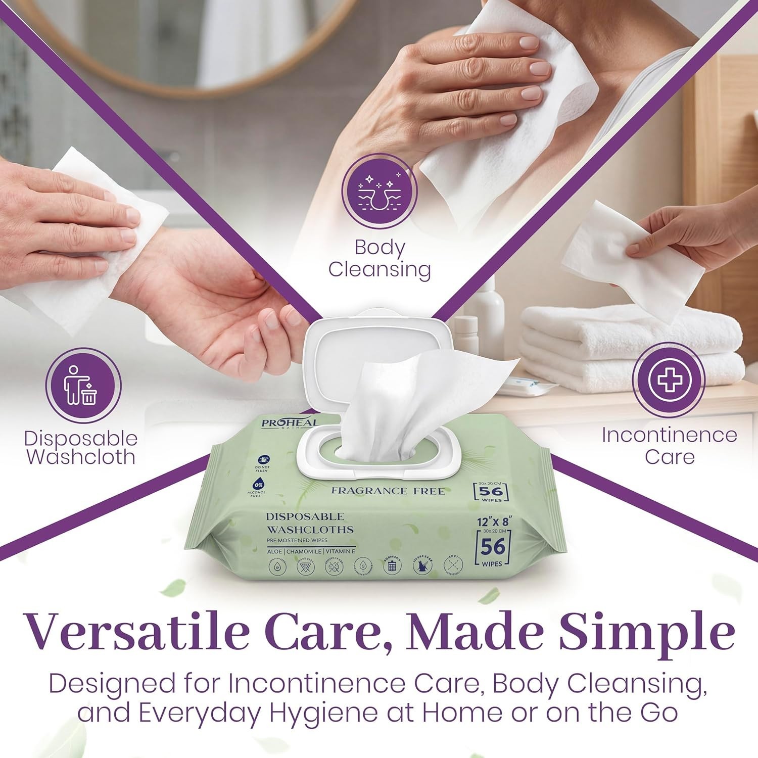 Gentle & Nourishing Adult Wipes – 112 Count, Alcohol-Free, Moisturizing Formula