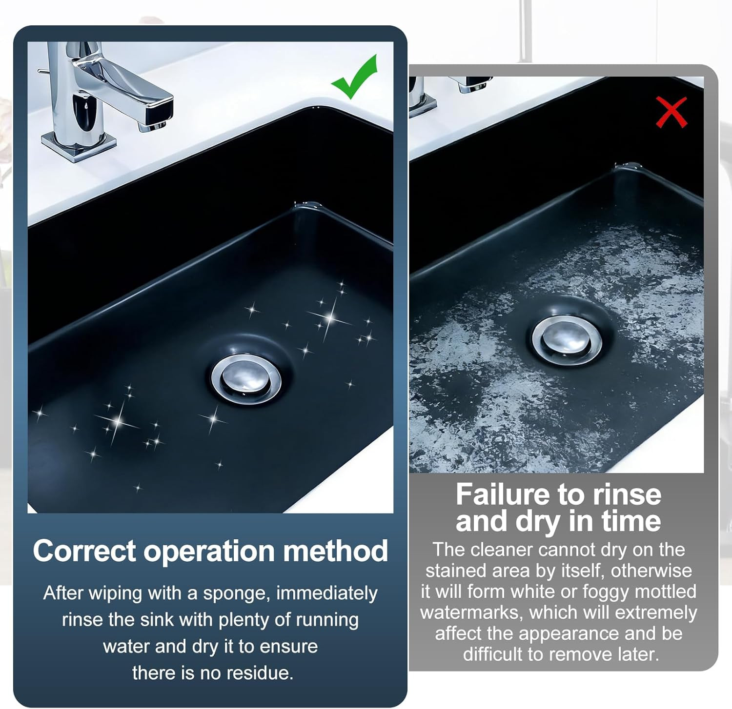 Kitchen Sink Cleaner, Composite Sink Restorer, Stainless Steel Sinks Cleaner wit