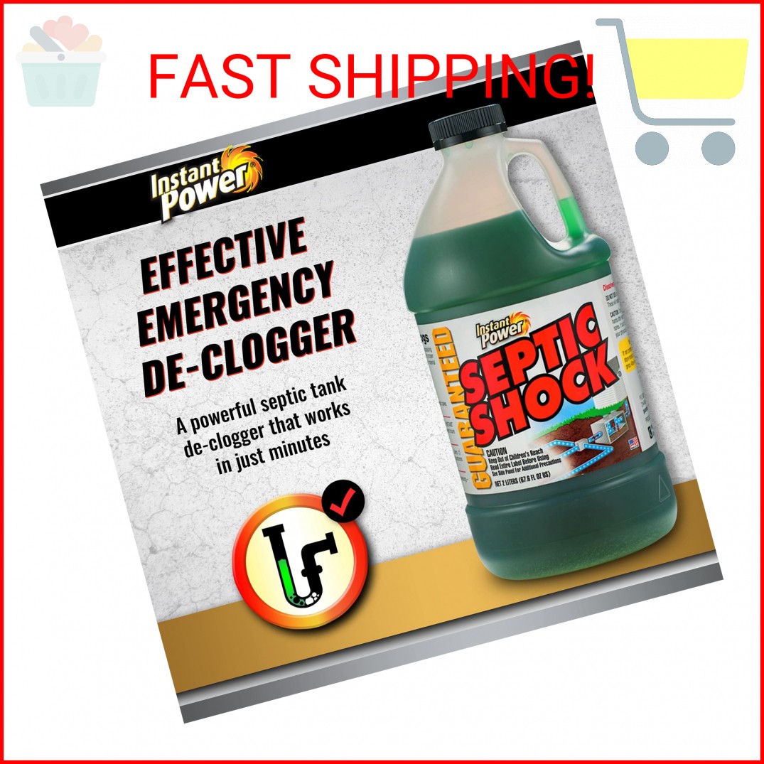 Instant Power Septic Shock – Septic Tank Treatment, Drain Cleaner Liquid Clog Re