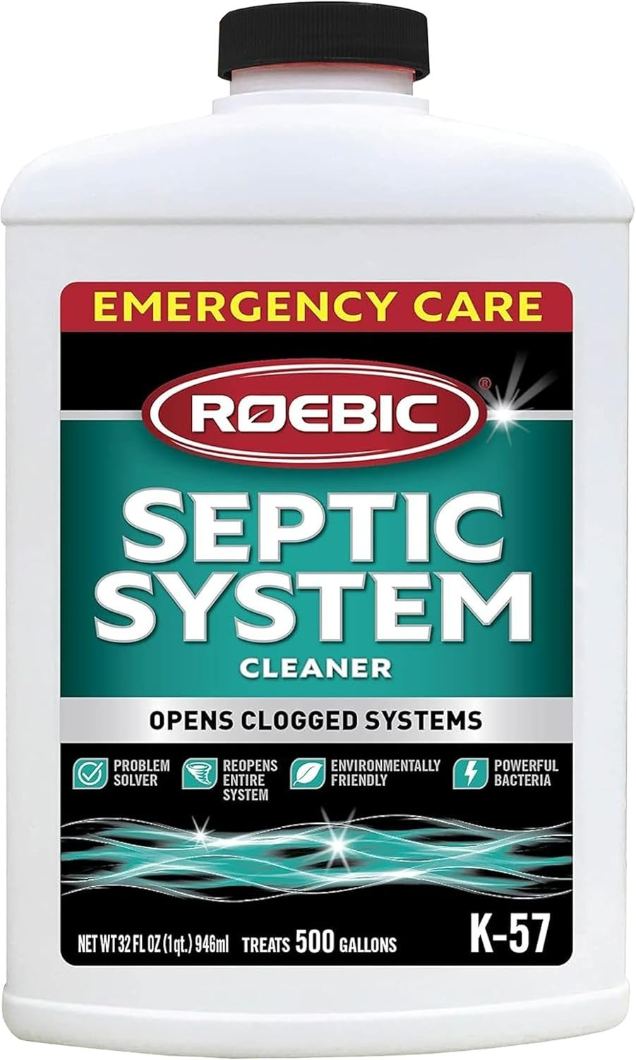 Emergency Septic System Cleaner – 32 Ounces of Powerful & Biodegradable Formula