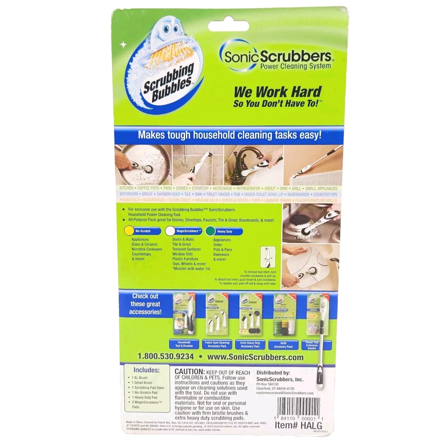 Scrubbing Bubbles Accessory Pack Sonic Scrubbers 3 Brushes 4 Scrubbing Pads NEW