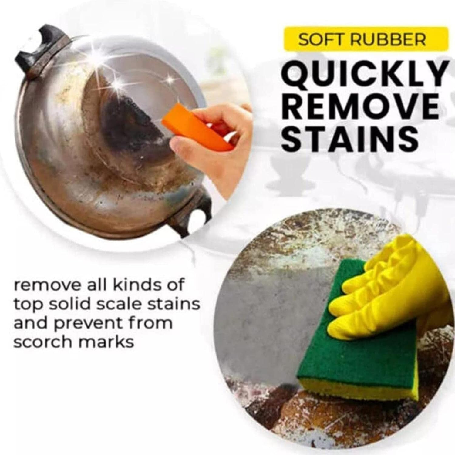Kitchen Oil Stain Remover Scratch Eraser Limescale Eraser Kitchen Faucet Cleaner