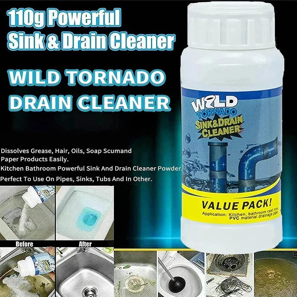 1 pc. Wild Tornado Sink and Drain Cleaner Hair Grease Clogs