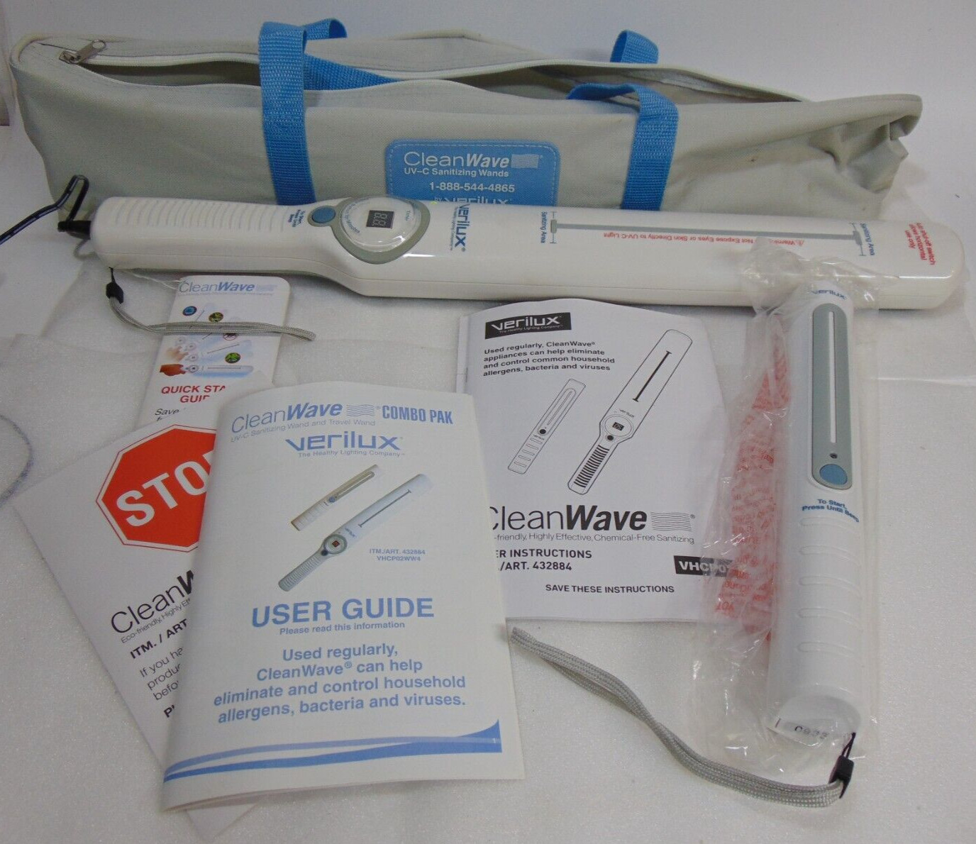 Verilux CleanWave Combo Pack Sanitizing Germs Wand & Travel Wand Handheld