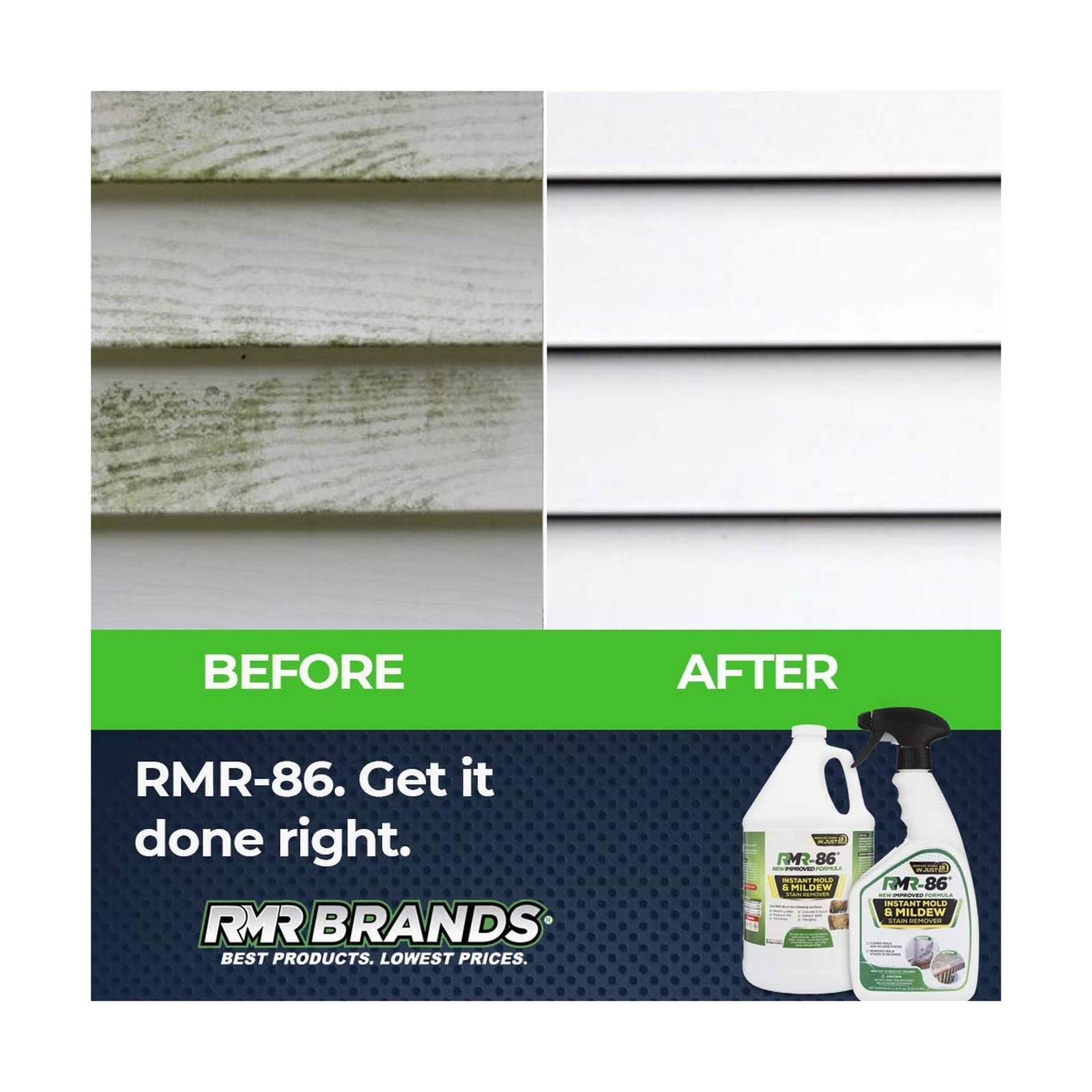 RMR-86 Instant Mold and Mildew Stain Remover Spray – Scrub Free Formula, 2 Pa…