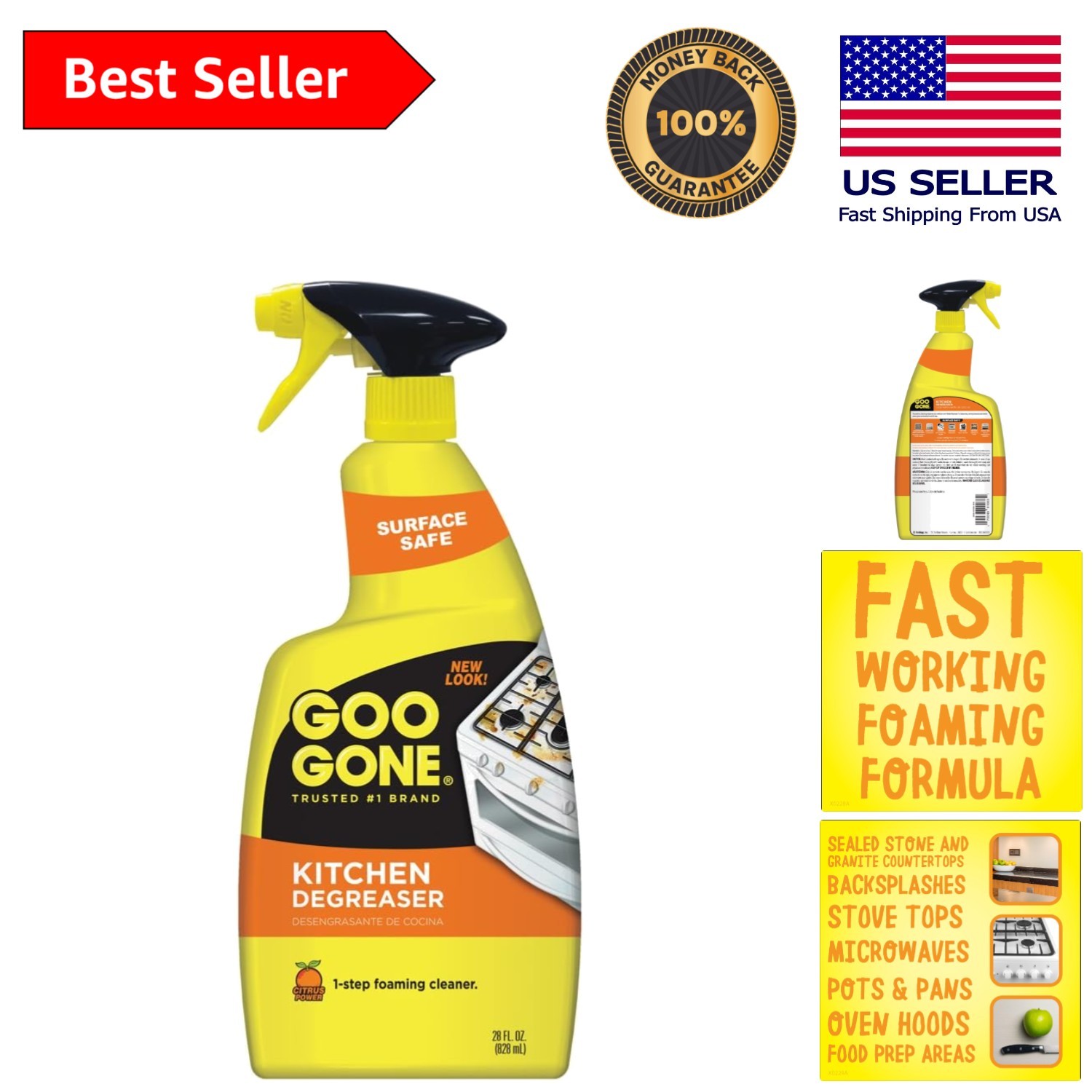 Effortless Kitchen Cleaning – 28 Fl. Oz. Grease Remover with Foaming Action