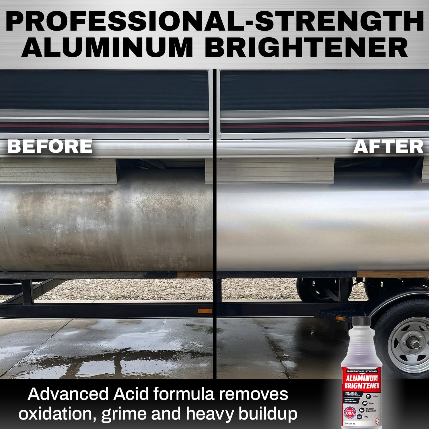Aluminum Brightener & Cleaner Concentrate 32 oz Makes 4 Gal Boat RV Trailer