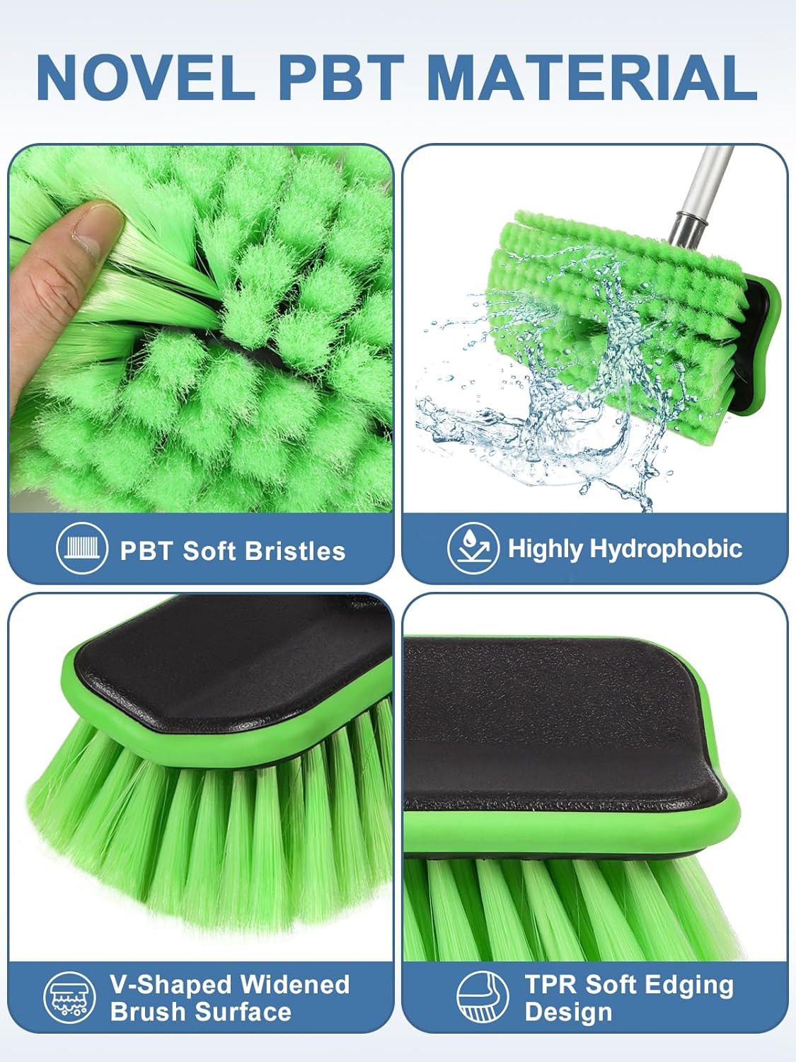 59″ V-Shaped Car Wash Brush with Long Handle Snow Sweeping Brushing Adopts Soft