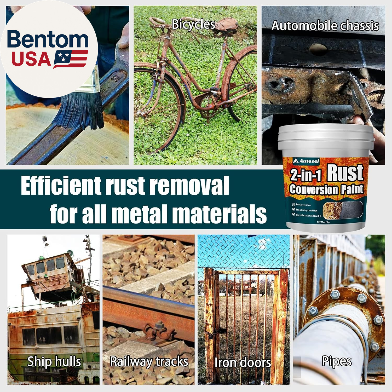 2-In-1 Rust Converter & Metal Primer, Stops Rust,Rust Inhibitor Paint for Metal,