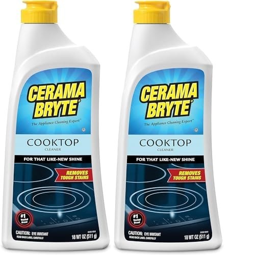 Cooktop Cleaner 18 oz 2-Pack with Scraper Pad – Streak-Free, Heavy-Duty Formula