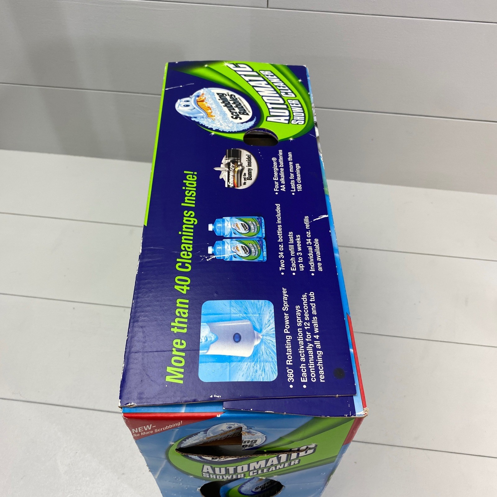 Scrubbing Bubbles Automatic Shower Cleaner New in Worn Box 2 Cleaning Solutions
