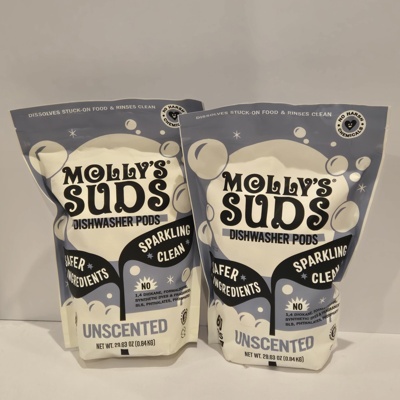 Lot Of 2 Molly’s Suds Dishwasher Pods Unscented Clean Ingredients