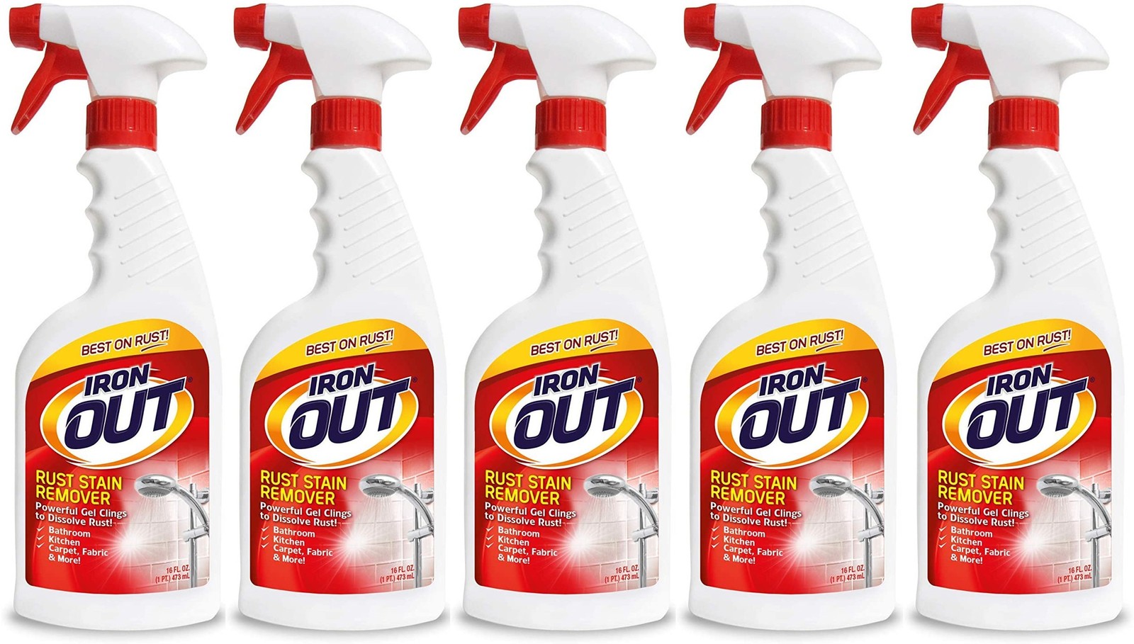 Iron Out Liquid Rust Remover Spray, 16 fl oz (5 Pack)
