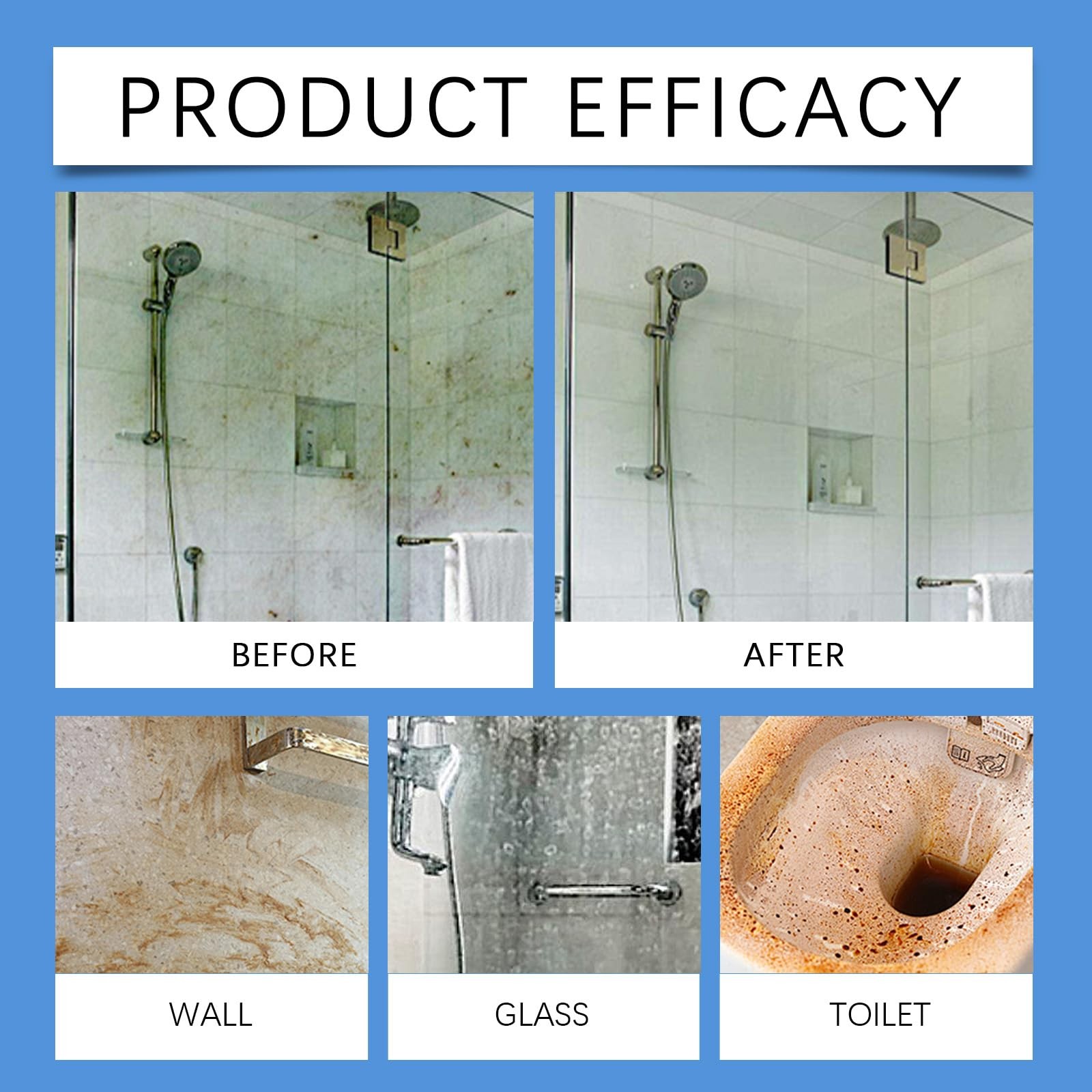 Shower Glass Cleaner 8 fl.oz, Hard Water Scale & Soap Scum Remover