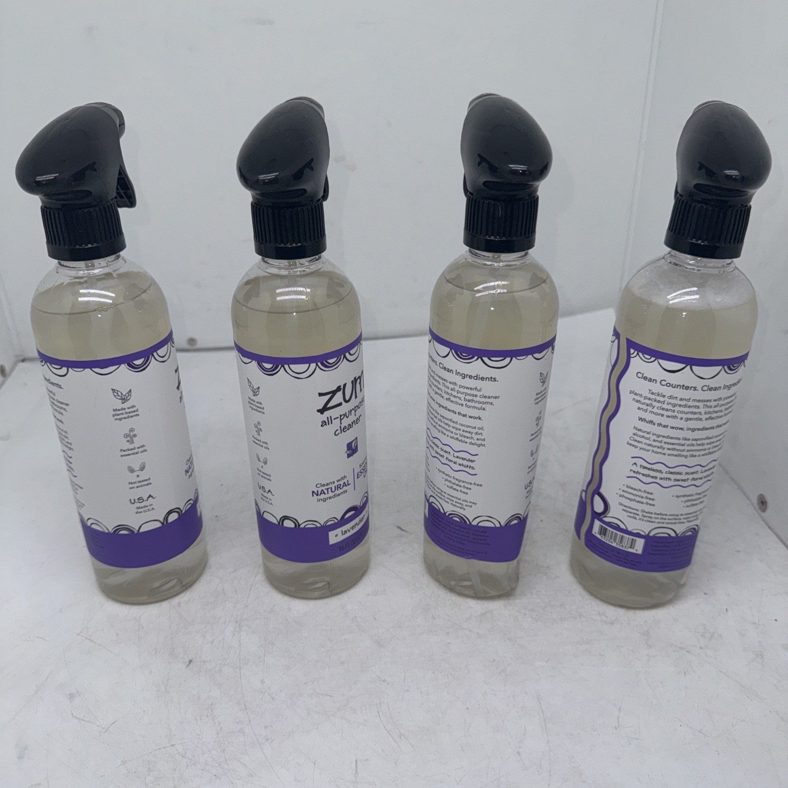 (4) Zum 16 Oz Lavender Cleaner – Natural Multipurpose Cleaner Made Essential