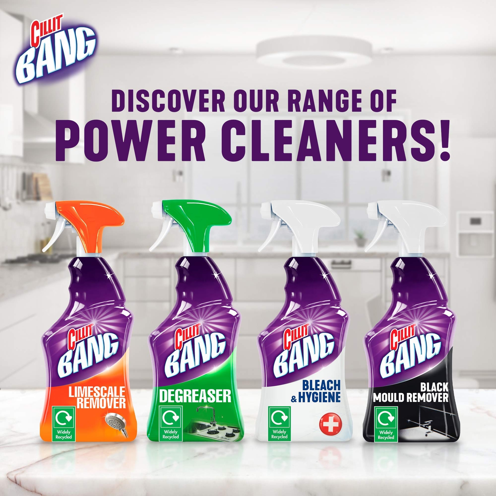 Cillit Bang Power Spray Grease and Sparkle 750 ml (Pack of 3)