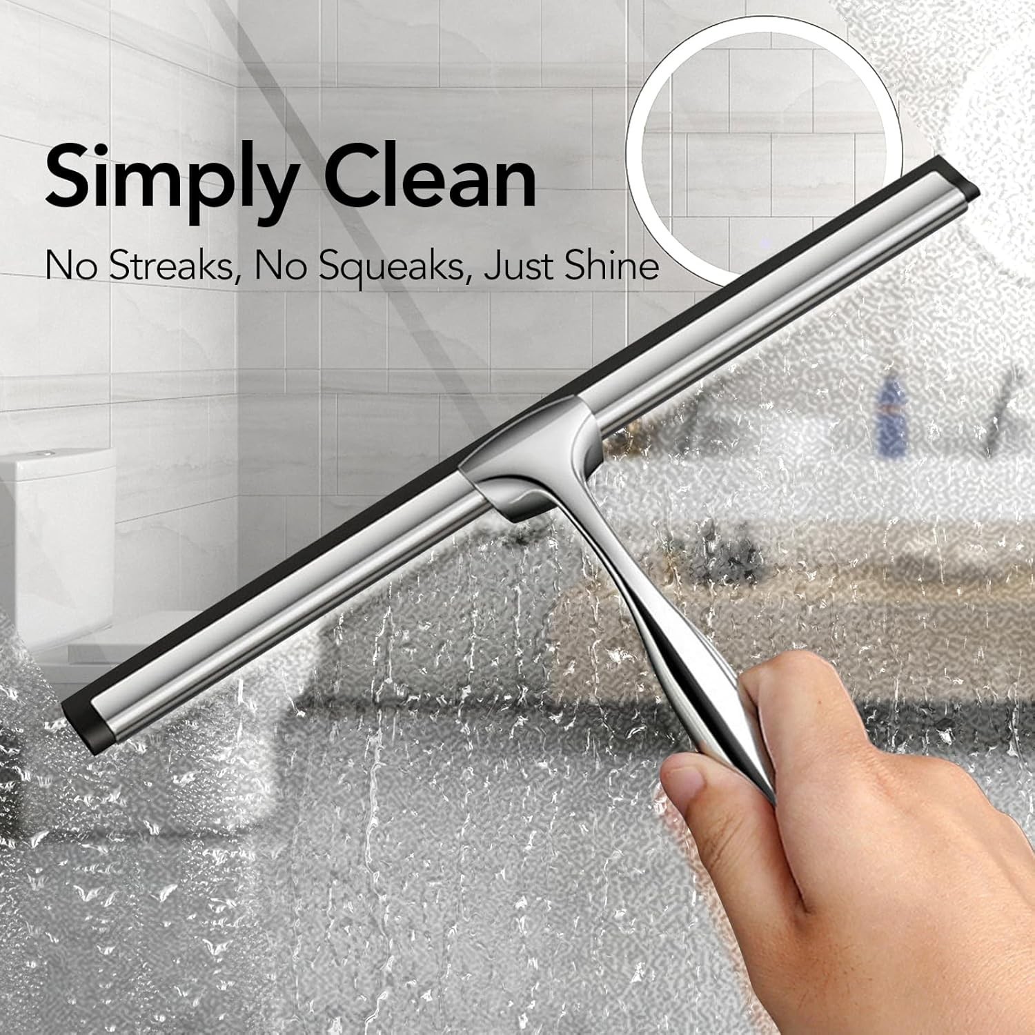Stainless Steel All-Purpose Squeegee Shower Cleaner Doors Bathroom Windows Glass
