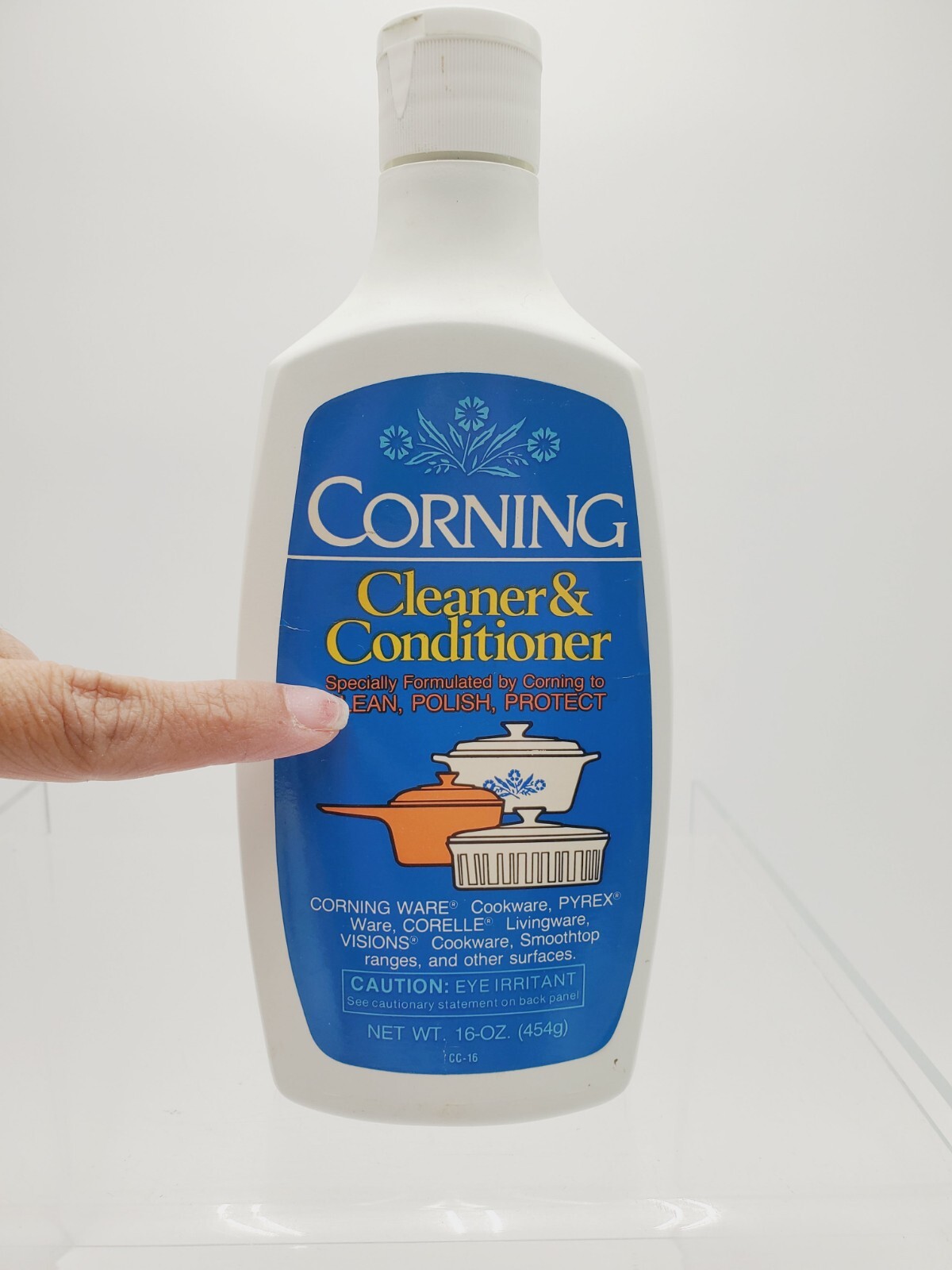 Lot Of 2 Vintage CORNING Cleaner & Conditioner Polish 16oz 75% & Half Full