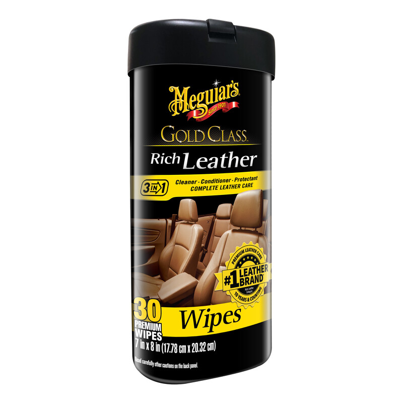 Meguiar’s G10900 Gold Class 25-Wipes Leather Cleaner and Conditioner