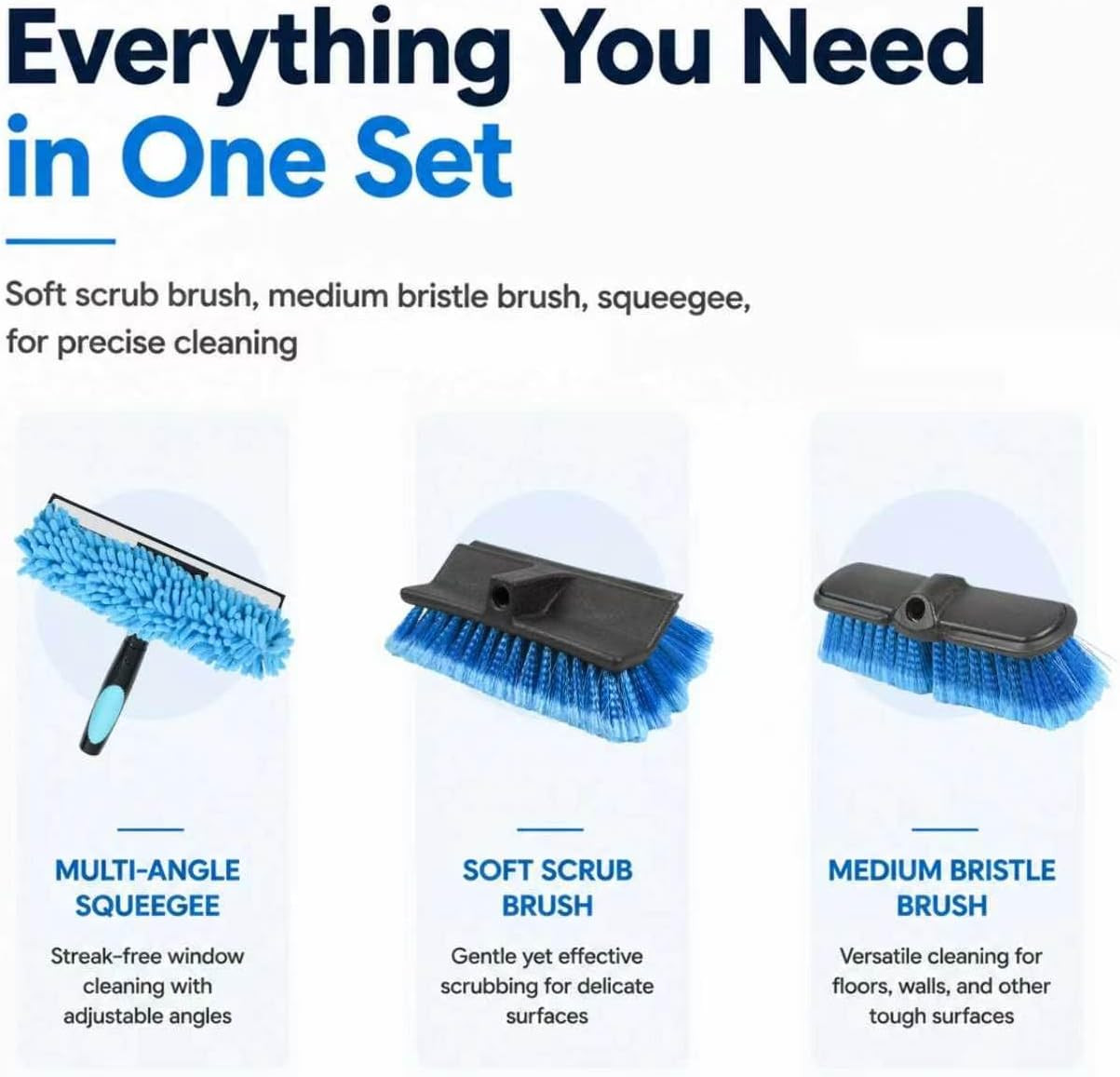 28 FT Exterior House Cleaning Brush Set with 6-21 Foot Telescoping Extension Pol