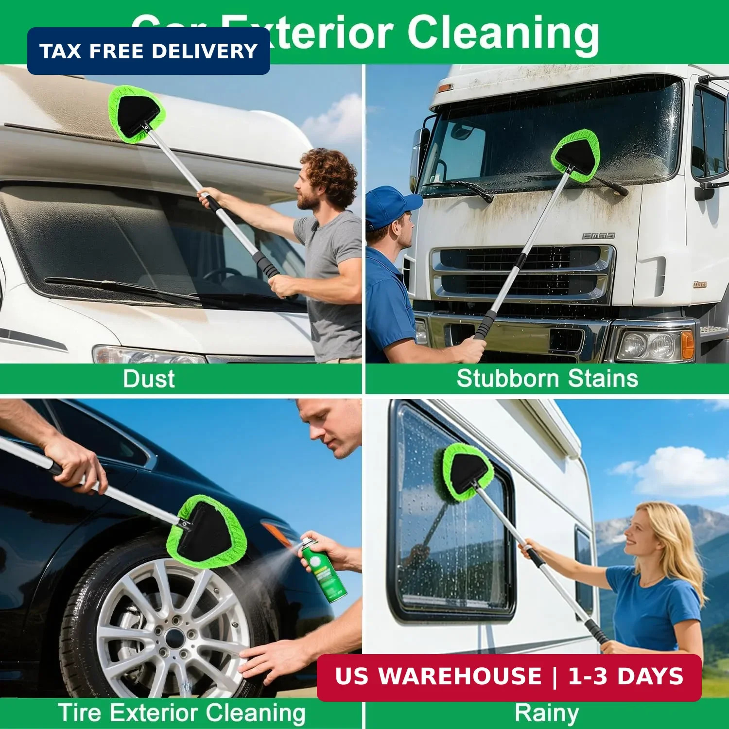 XINDELL 29-inch Windshield Cleaner Tool – Car Interior Window Cleaning Kit with
