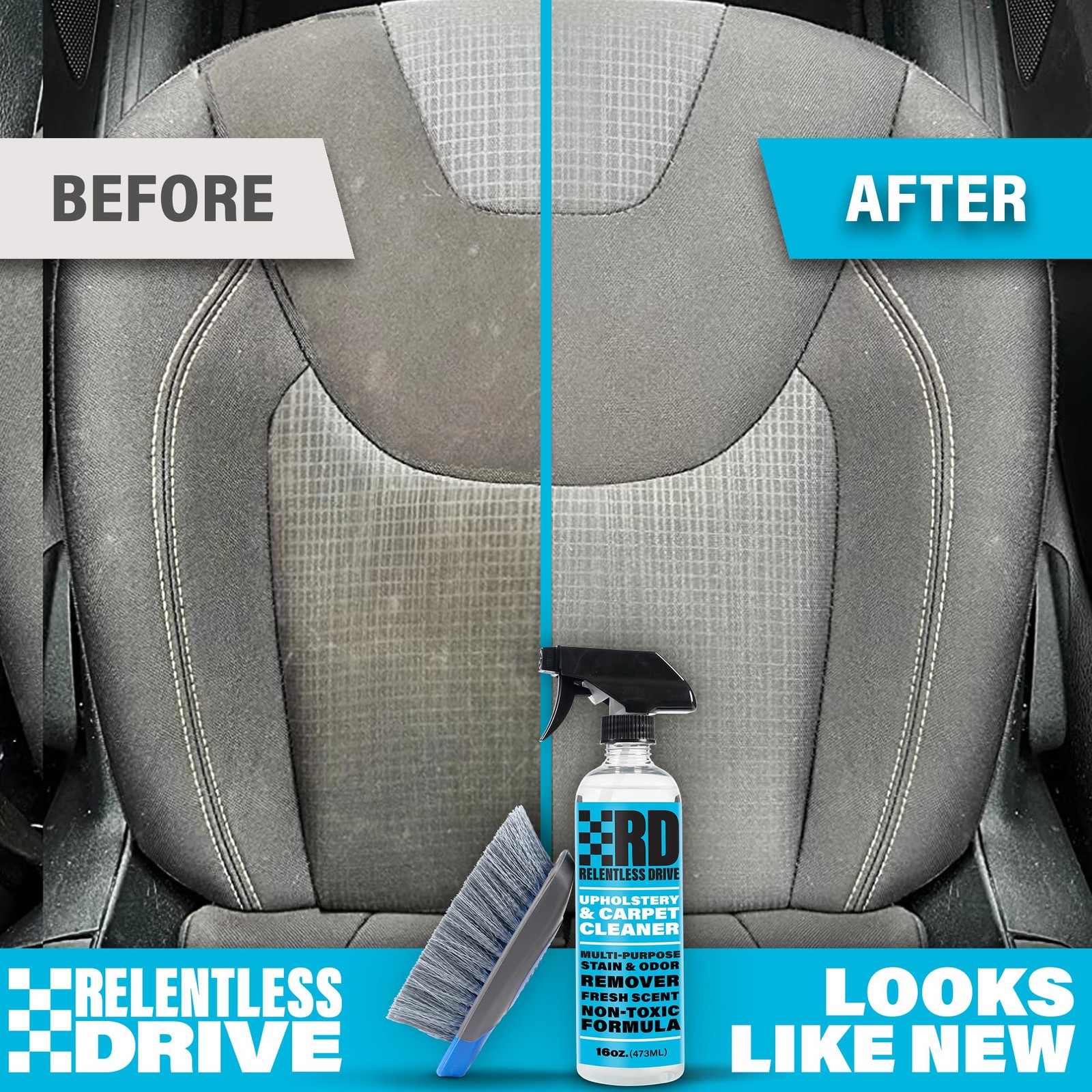 Car Interior Carpet & Upholstery Seat Cleaner — Safe for All Cars — for Carpe…