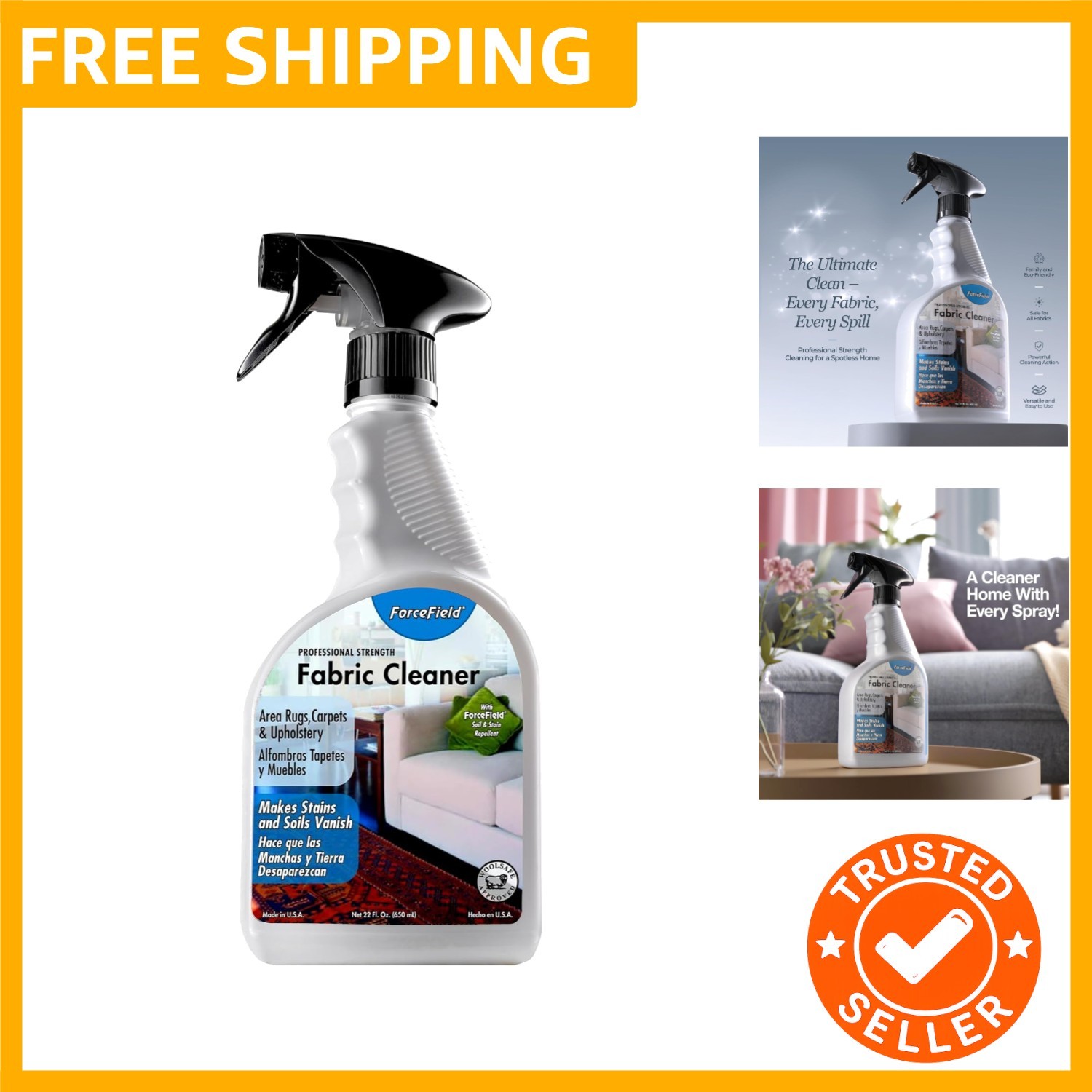 Fabric Cleaner Professional Strength, Deeply Penetrates Water Safe Fabric & F…