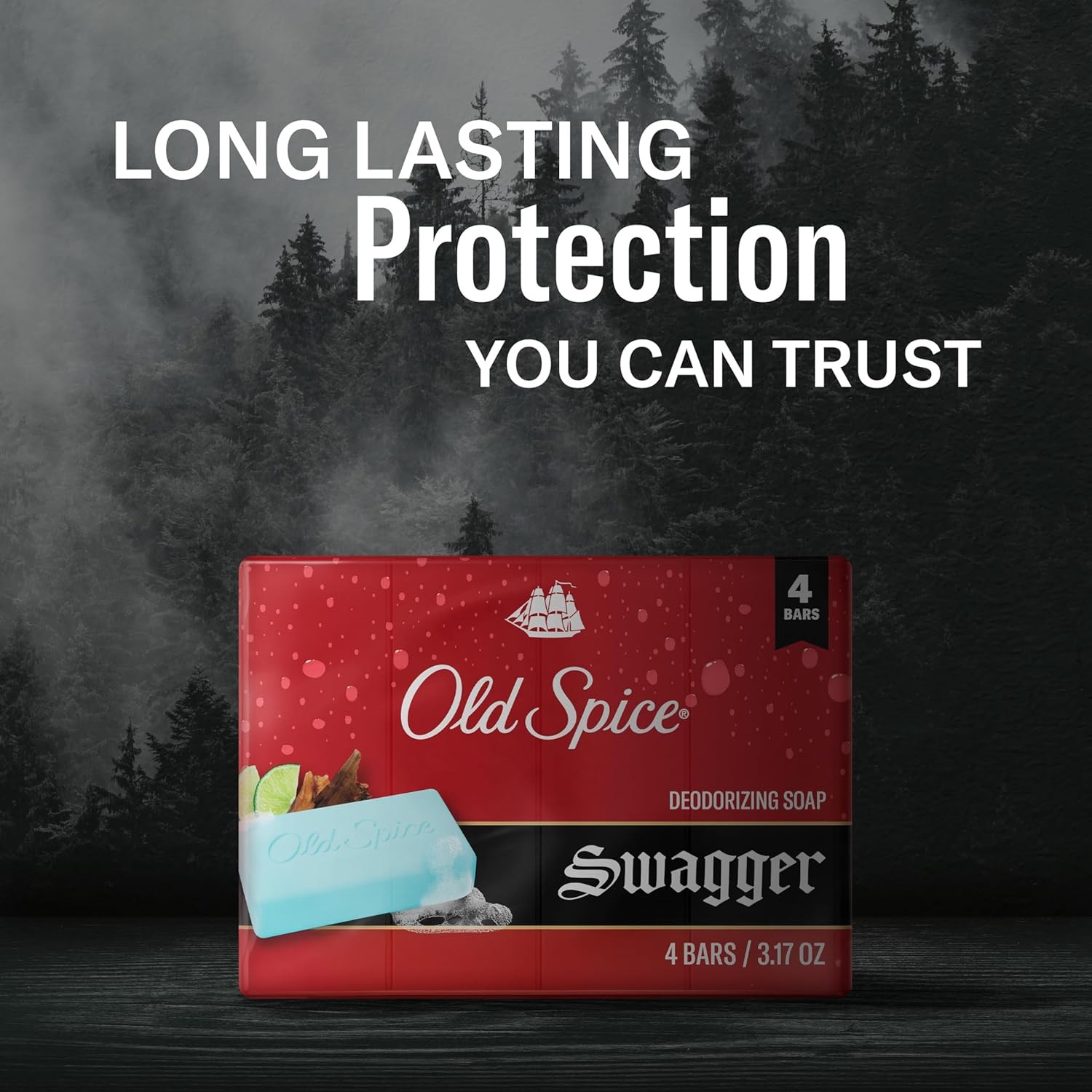 Bar Soap for Men, Refreshing Clean to Wash Away Dirt & Odor, Cleansing Formula,
