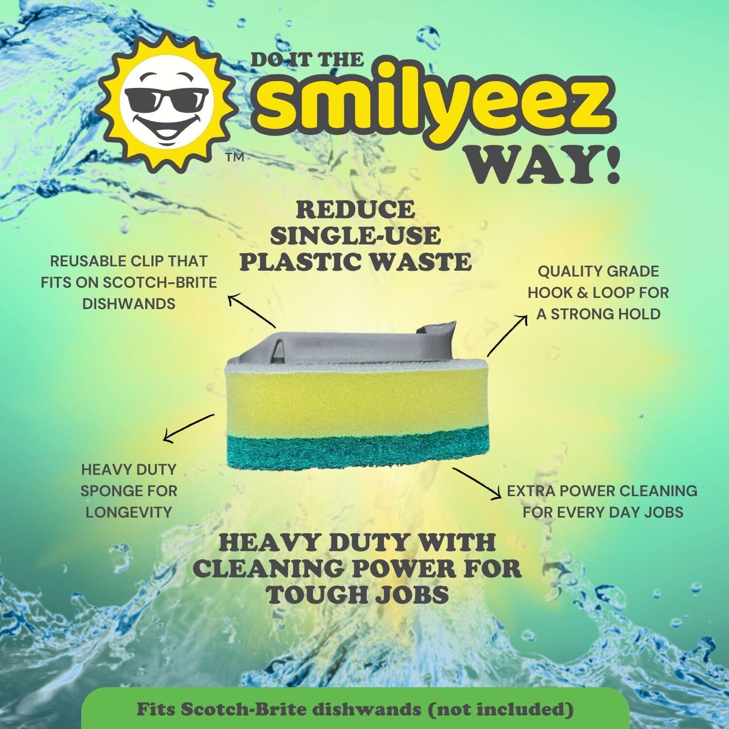 No-Plastic Heavy Duty Sponge Refill for Scotch-Brite’s Dishwand Refill 10 Pack