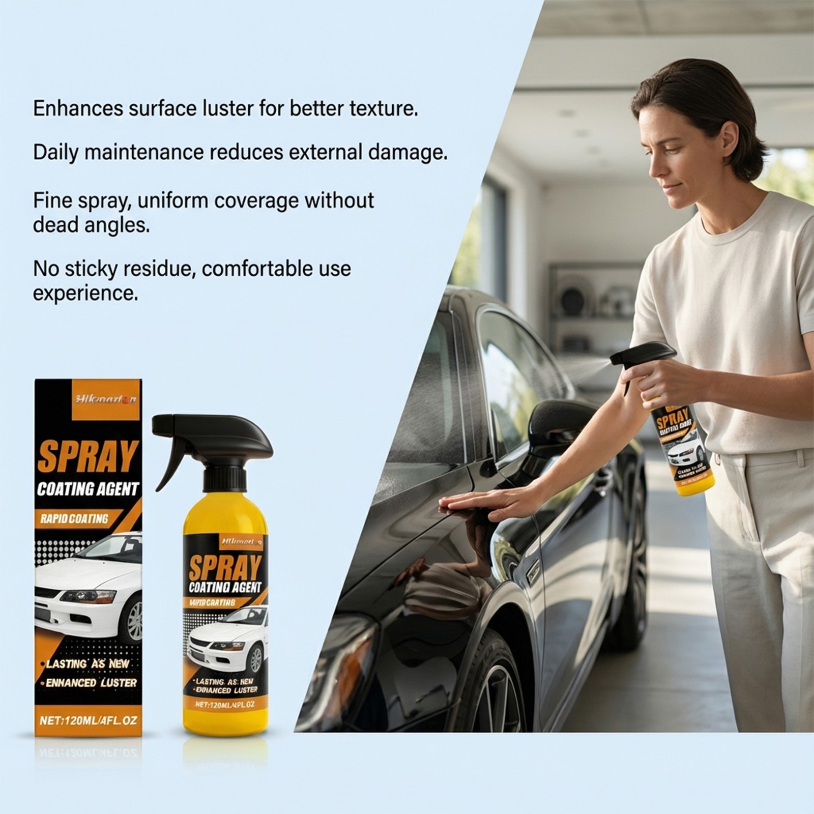 1/2/3x Spray Coating Agent For Cars, Nano Hydrophobic Ceramic Coating 120ml