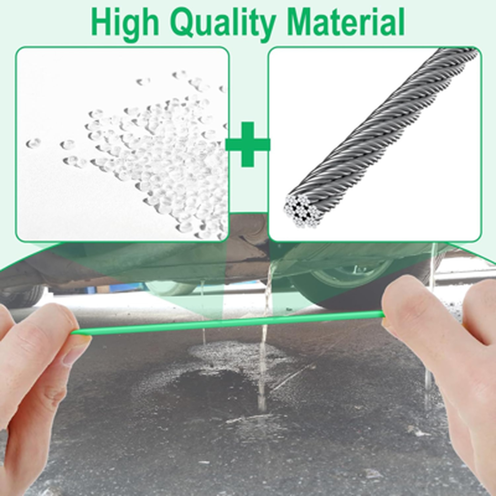 Auto Sunroof Drain Cleaning Tool, Flexible Nylon Steel Tube Brush 120 Inch, Car