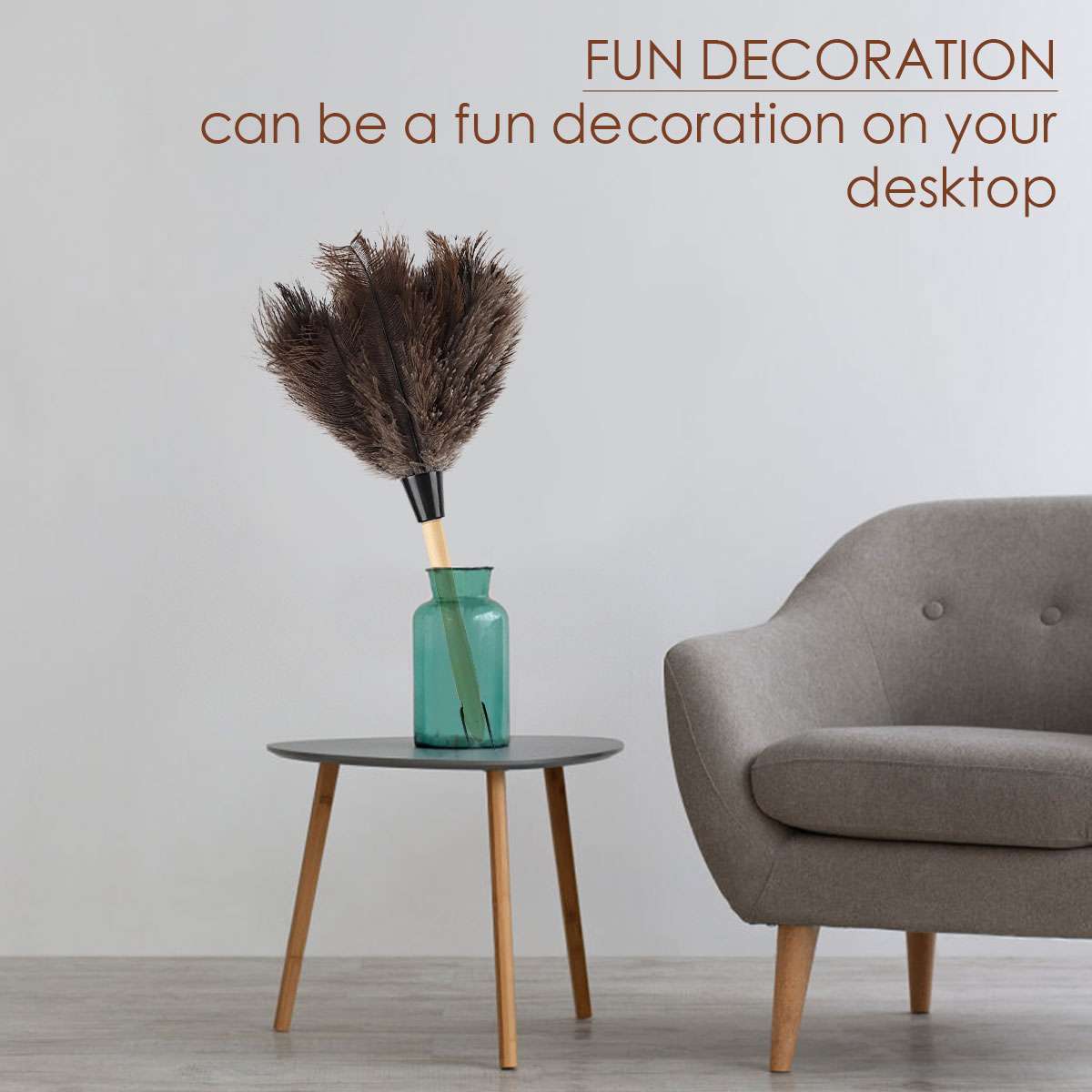 15.7″ Ostrich Feather Duster Durable Dust Collecting Cleaning Tool In Wool Shop