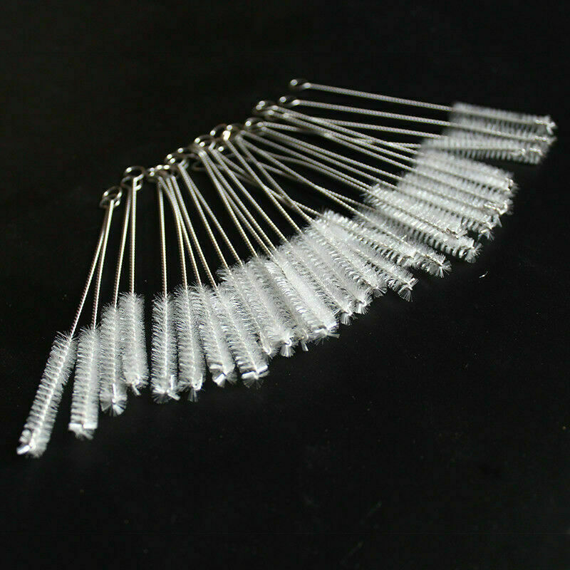 100Pcs/Set Cleaning Brush for Bottle Pipe Stainless Steel Nylon Straw Cleaners