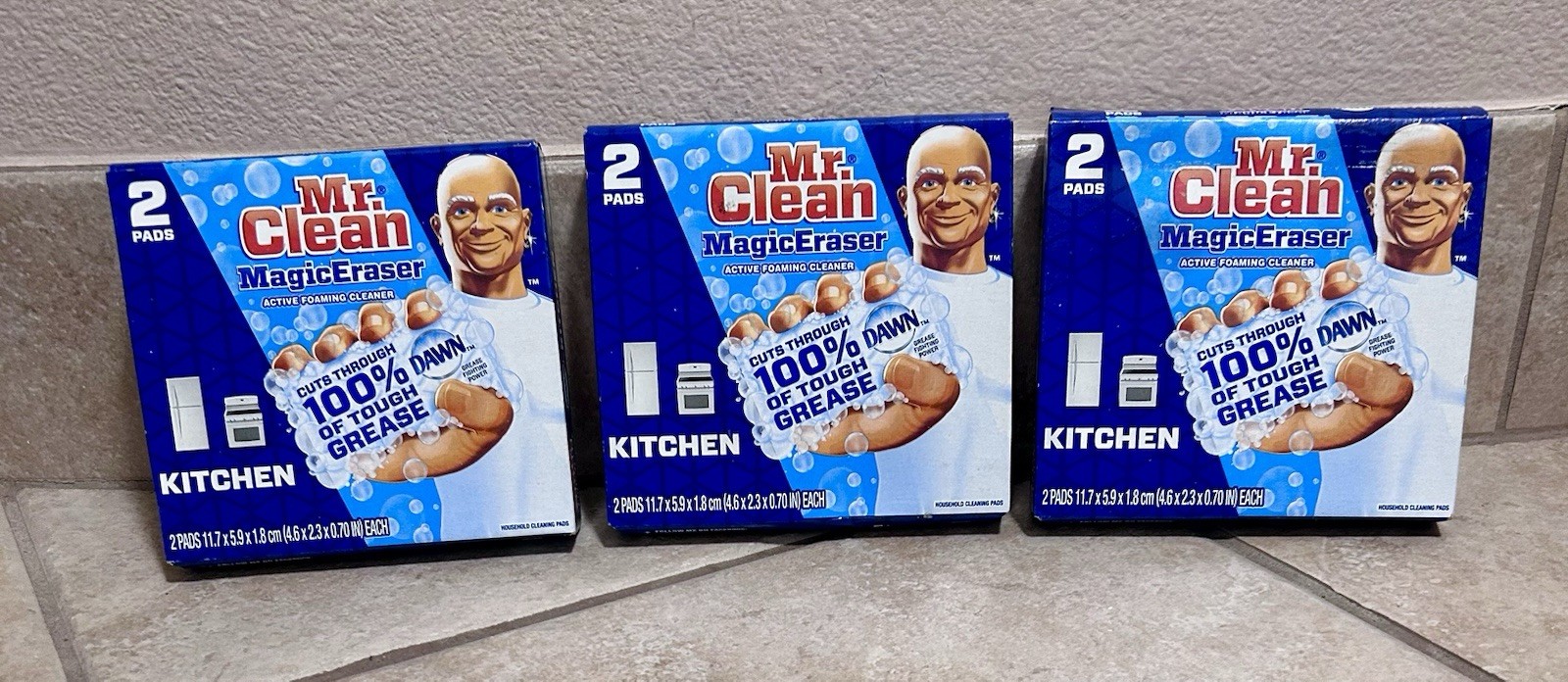 (3 pk) Mr. Clean Magic Eraser Kitchen Dawn Grease Fighting~6 Pads Total~NIB
