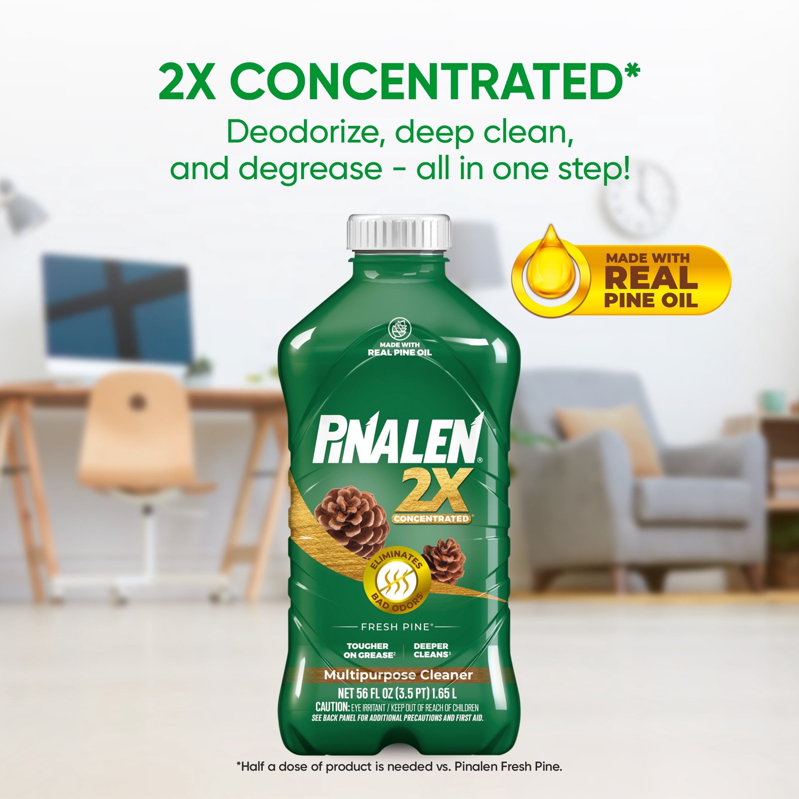 (3 pack) 2X Multipurpose Cleaner – Fresh Pine Scent (56 fl oz) Fast delivery