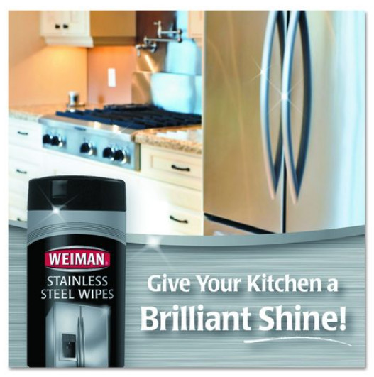 Weiman Stainless Steel Wipes 30 Count Canister Cleaning Polishing Wipes New