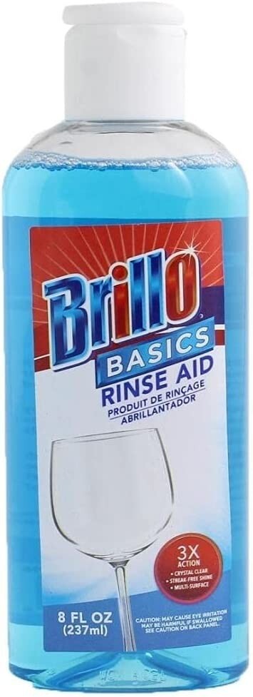 Lot of 2 Large bottles of Brillo Basics Dishwasher Rinse Aid 8 Oz