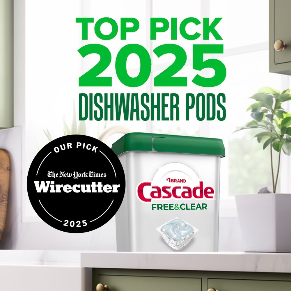 Cascade ActionPacs Free & Clear Dishwater Detergents – Unscented – 47ct
