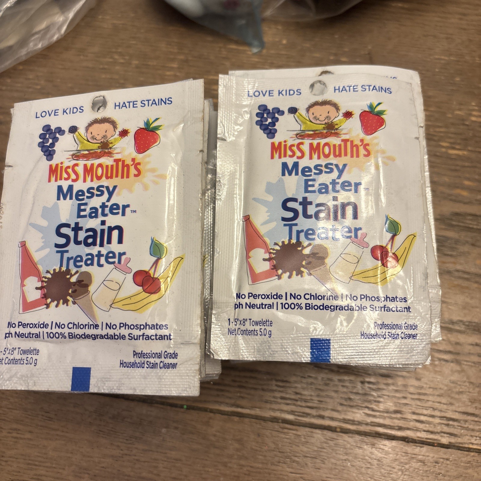 Messy Eater Stain Treater Wipes – 40 Individual Stain Remover Wipes 5X8