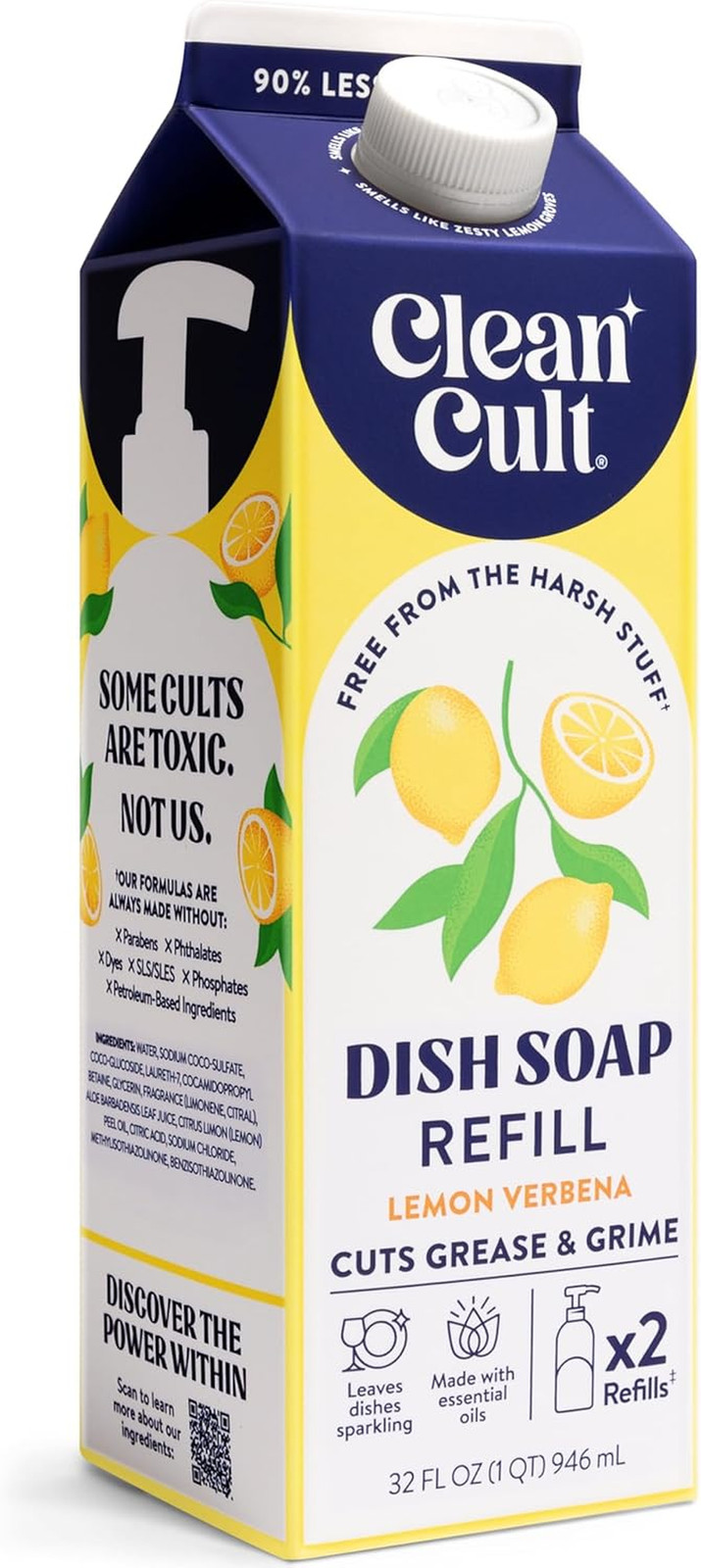 Dish Soap Liquid Refill (32Oz, 1 Pack) – Plant Based Cleaning Power – Dish Soap