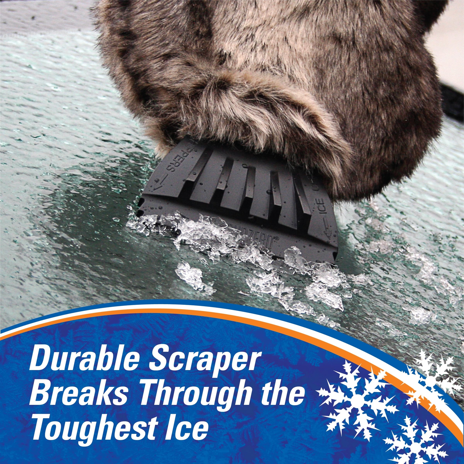 13929 Faux Fur Ice Scraper Mitt For Car Suv Trucks