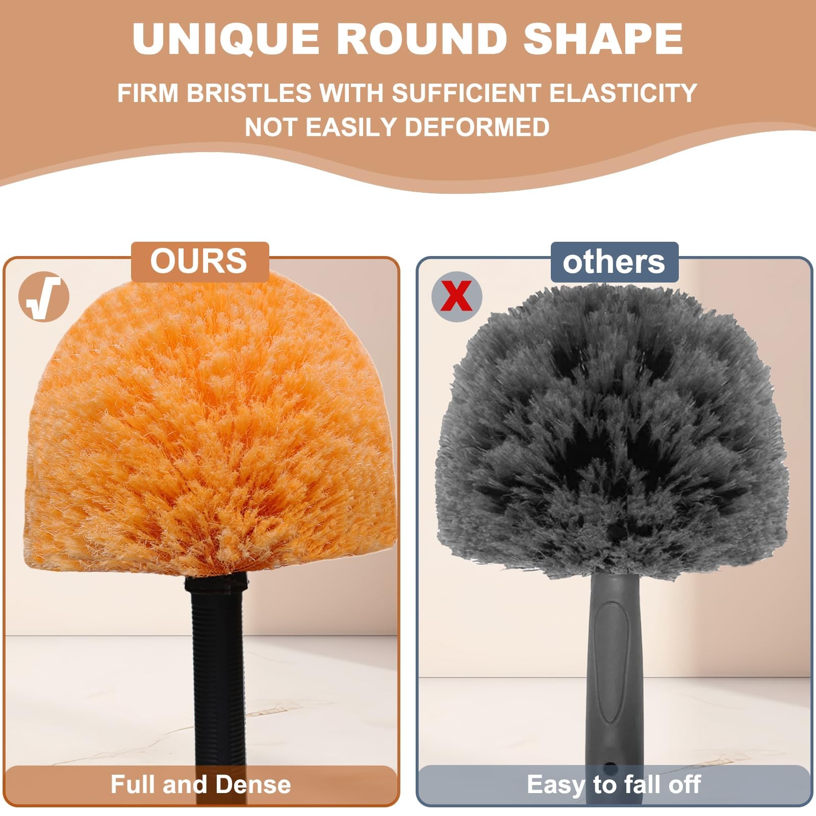 2 Pack Twist-On Cobweb Duster Head Brush – High Efficiency Spider Brush with …