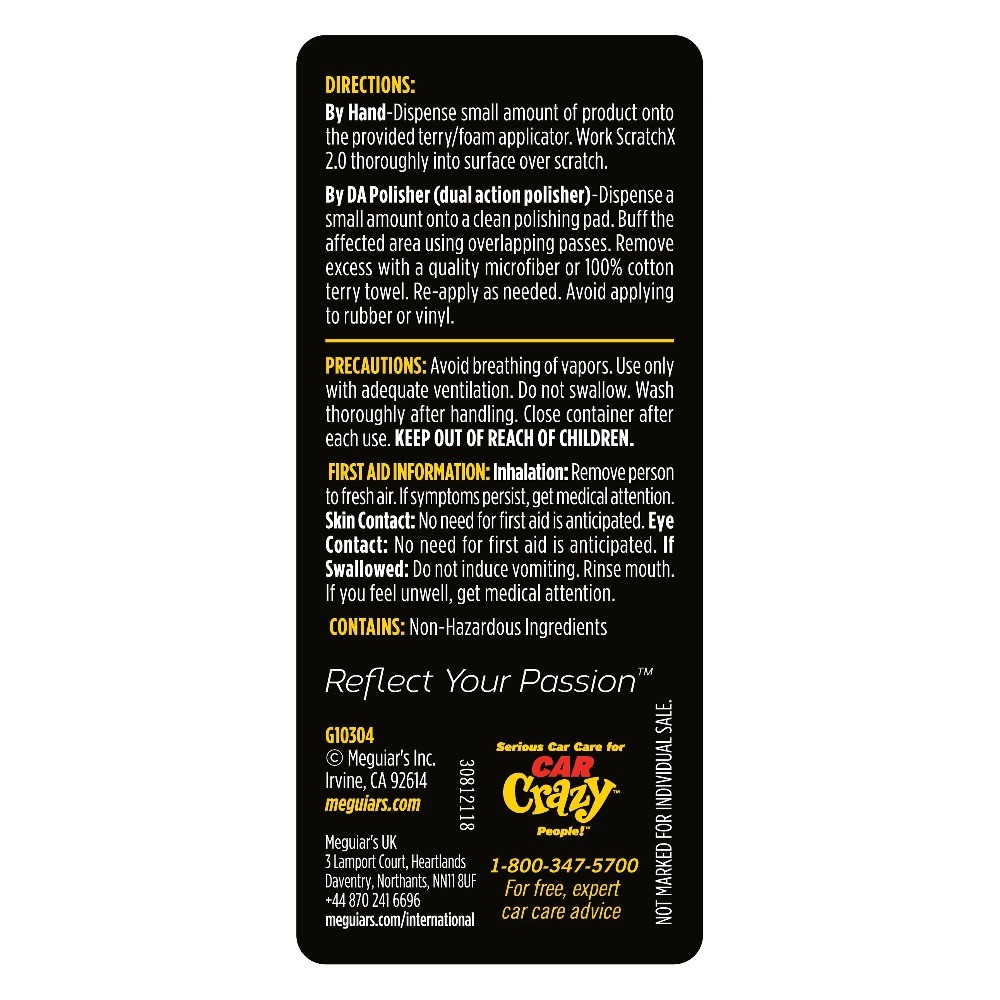 Meguiar’s Quik Scratch Eraser Kit, Car Care Kit with ScratchX