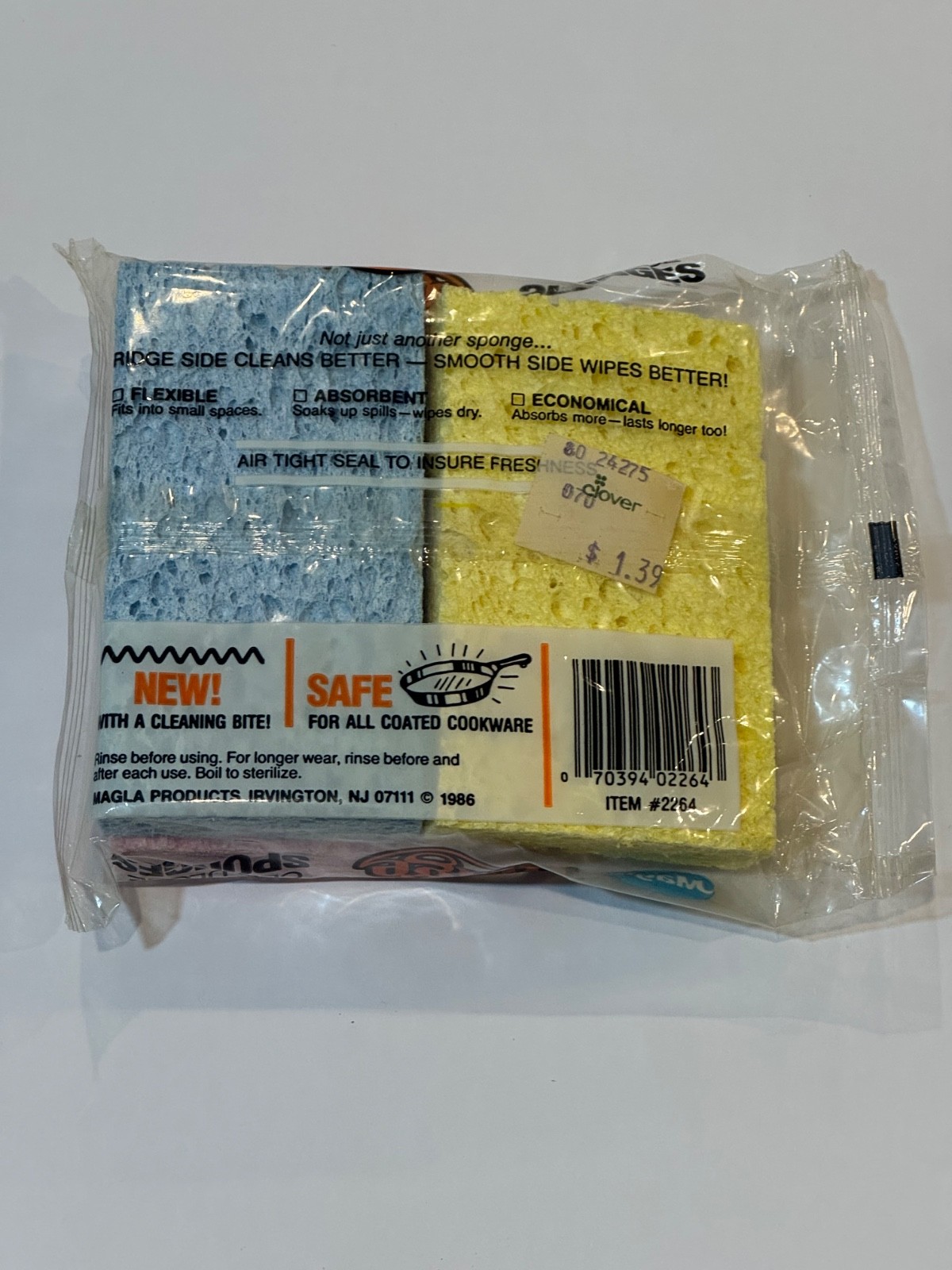 Vintage 1986 Magla Ridge Lemon Scented Cellulose Sponges – Open Package 3 Count