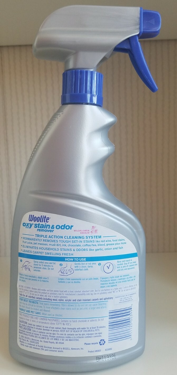 Woolite Oxy Deep Stain & Odor Remover Carpet Cleaner 22 Oz.- Wildflower Breeze