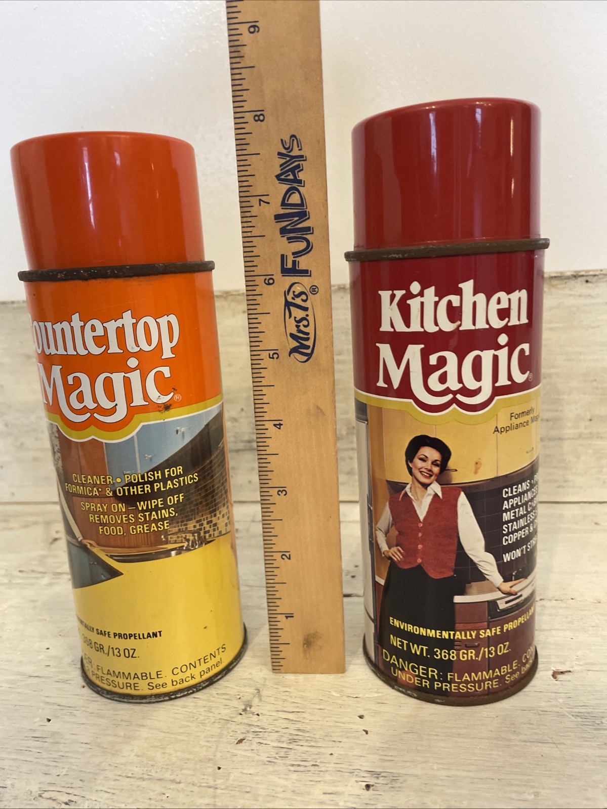 2 Vtg 80’s Cleaning Spray Can Countertop & Kitchen Magic Discontinued Retro Prop